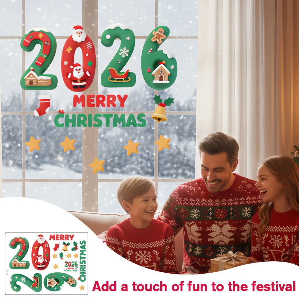 Рождественские наклейки на окна 2026 - Фотография_2