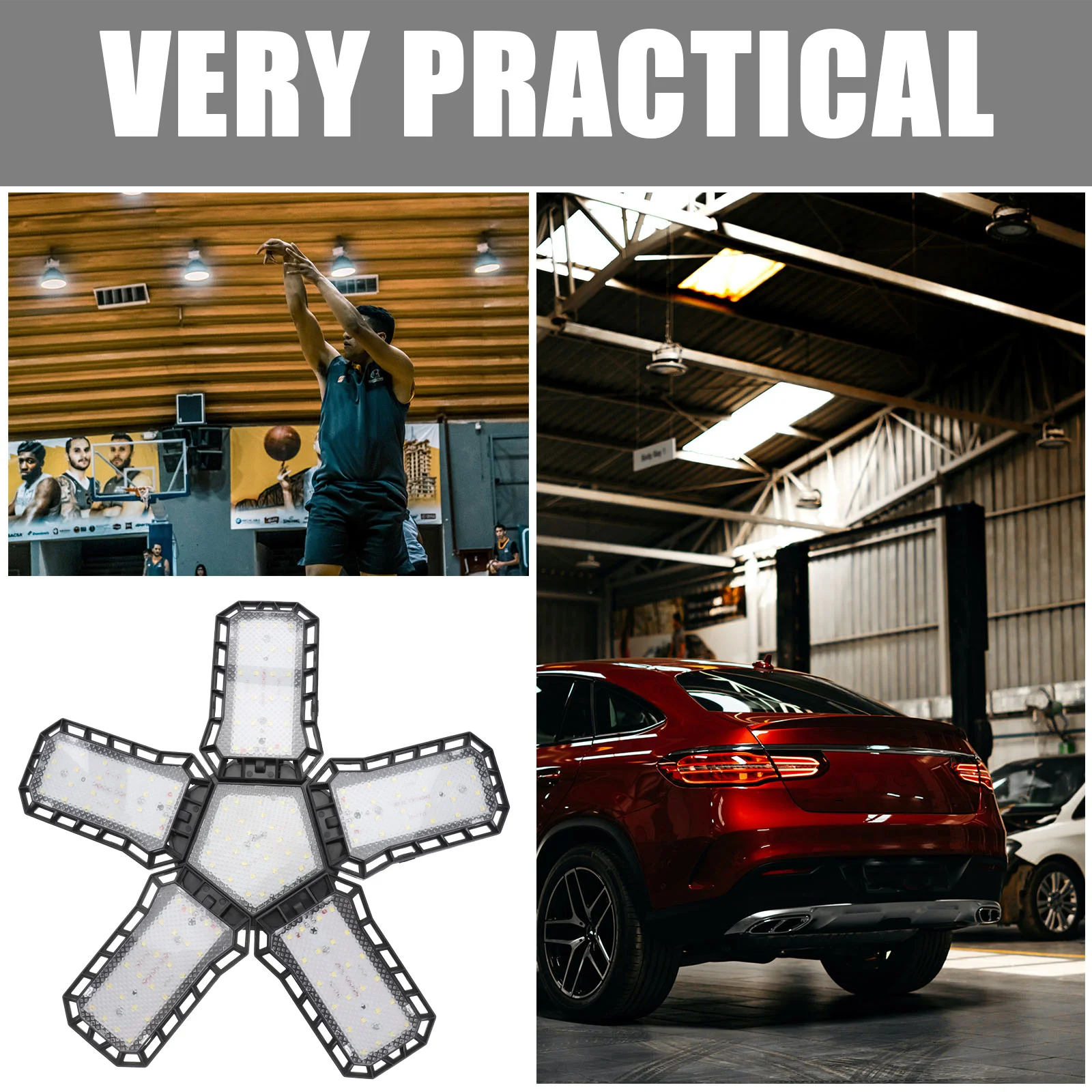 Пятипанельный светильник для гаража мощностью 80 вт - Фотография_3