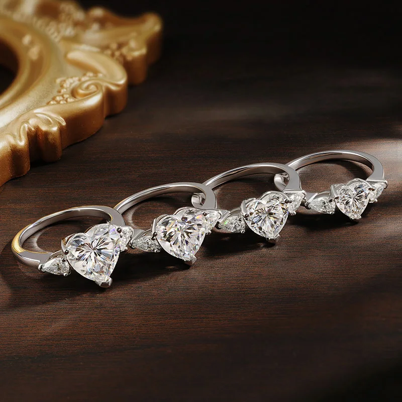 Knobspin d vvs кольцо с муассанитом в форме сердца - Фотография_2