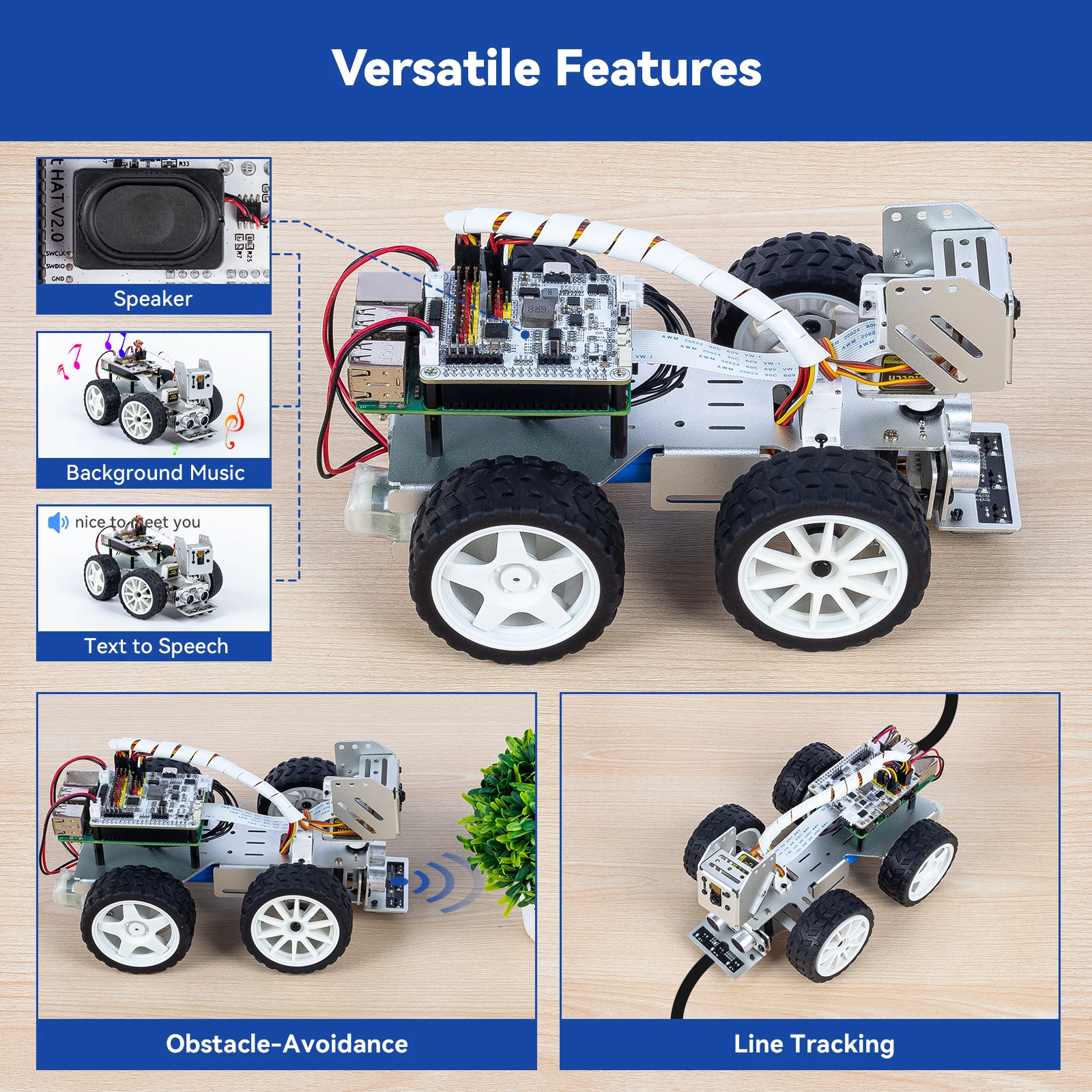 Cc sunfounder raspberry pi smart video robot автомобильный комплект - Фотография_3