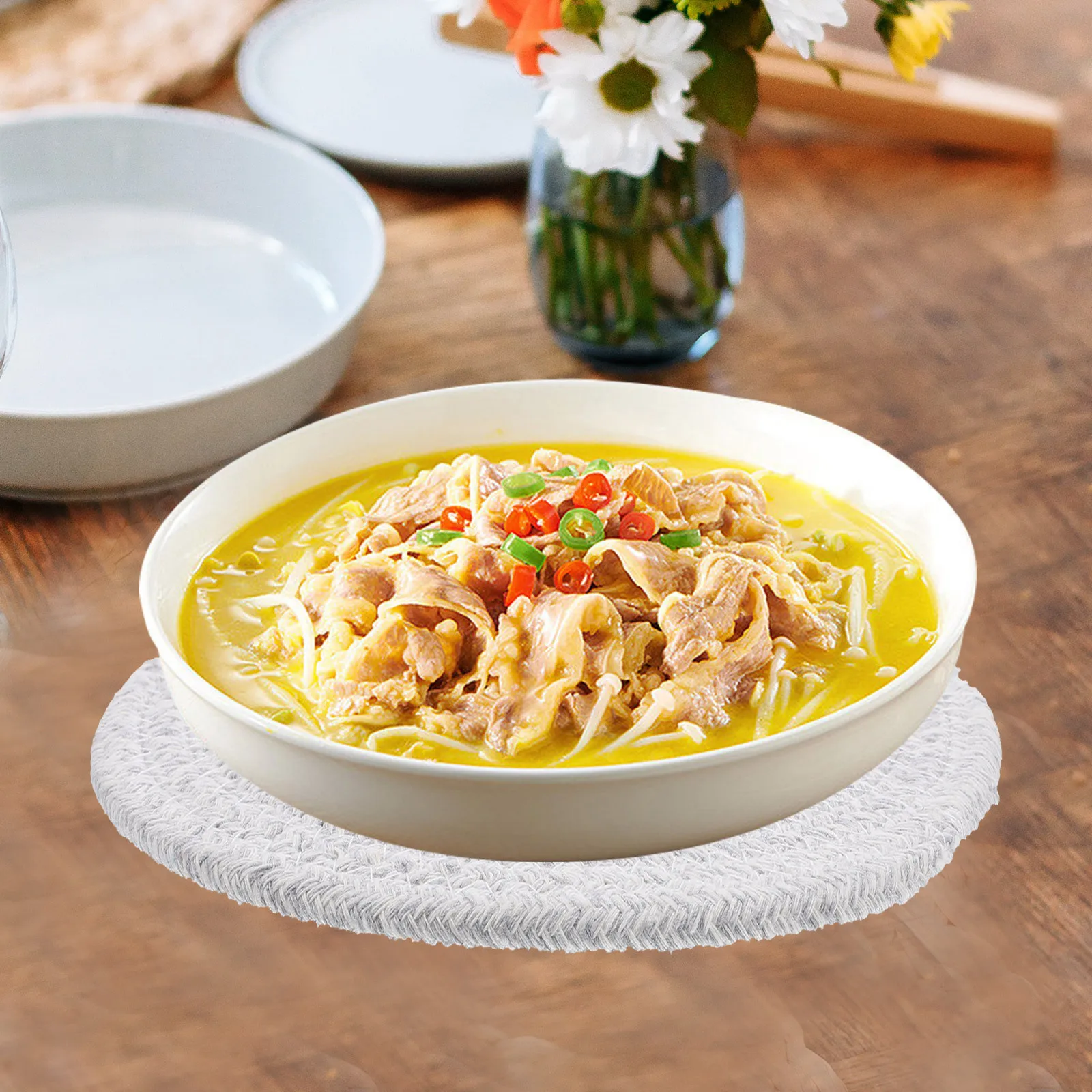 Хлопковые круглые салфетки ручной работы - Фотография_3