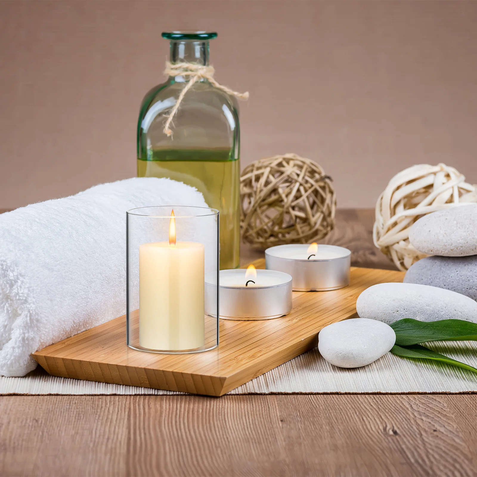 Прозрачная стеклянная крышка для свечей на столбе - Фотография_6