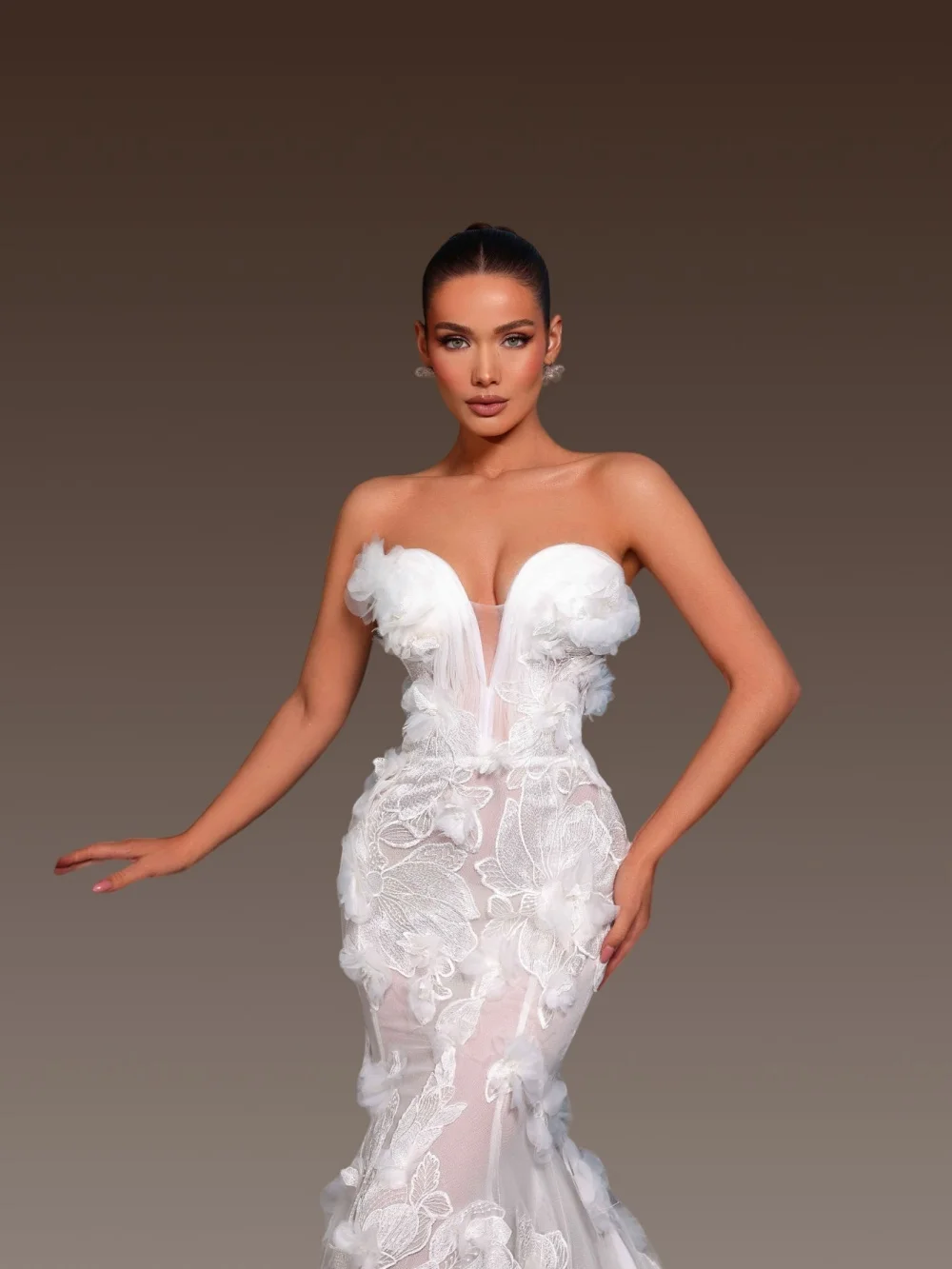 Классическое милое свадебное платье