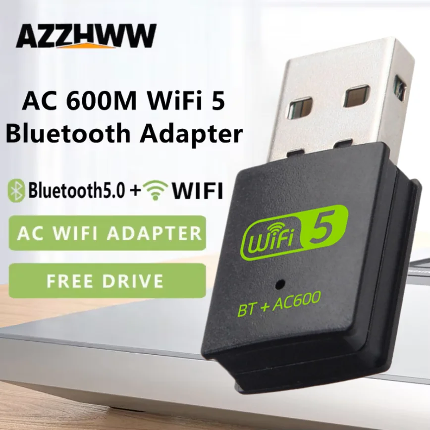 2 в 1 usb wifi bluetooth-адаптер 600 мбит/с двухдиапазонный 5g/2