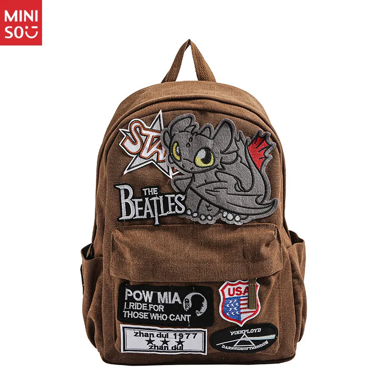 Винтажный рюкзак miniso monster 2025г. |   американский ретро-стиль - Фотография_5