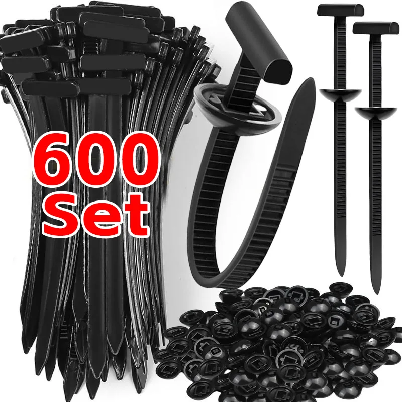 600 комплектов нейлоновой универсальной пряжки для кабельной стяжки