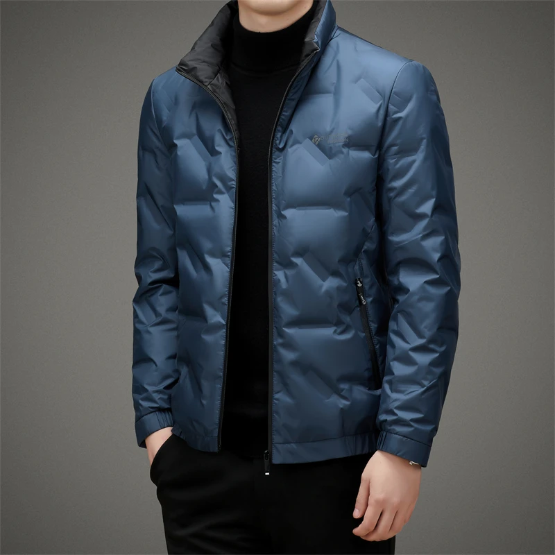 Высококачественная мужская легкая яркая куртка на утином пуху - Фотография_5