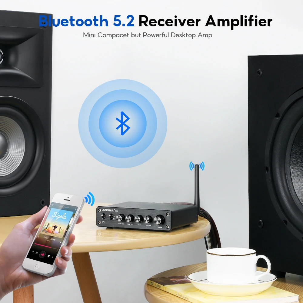 Aiyima tpa3116 сабвуфер bluetooth усилитель hifi tpa3116d2 2 - Фотография_5