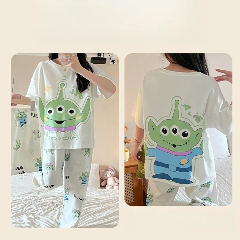 Летний женский пижамный комплект с круглым вырезом - Фотография_4