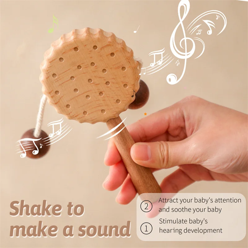 Деревянная игрушка-погремушка для младенцев 0-12 месяцев - Фотография_2