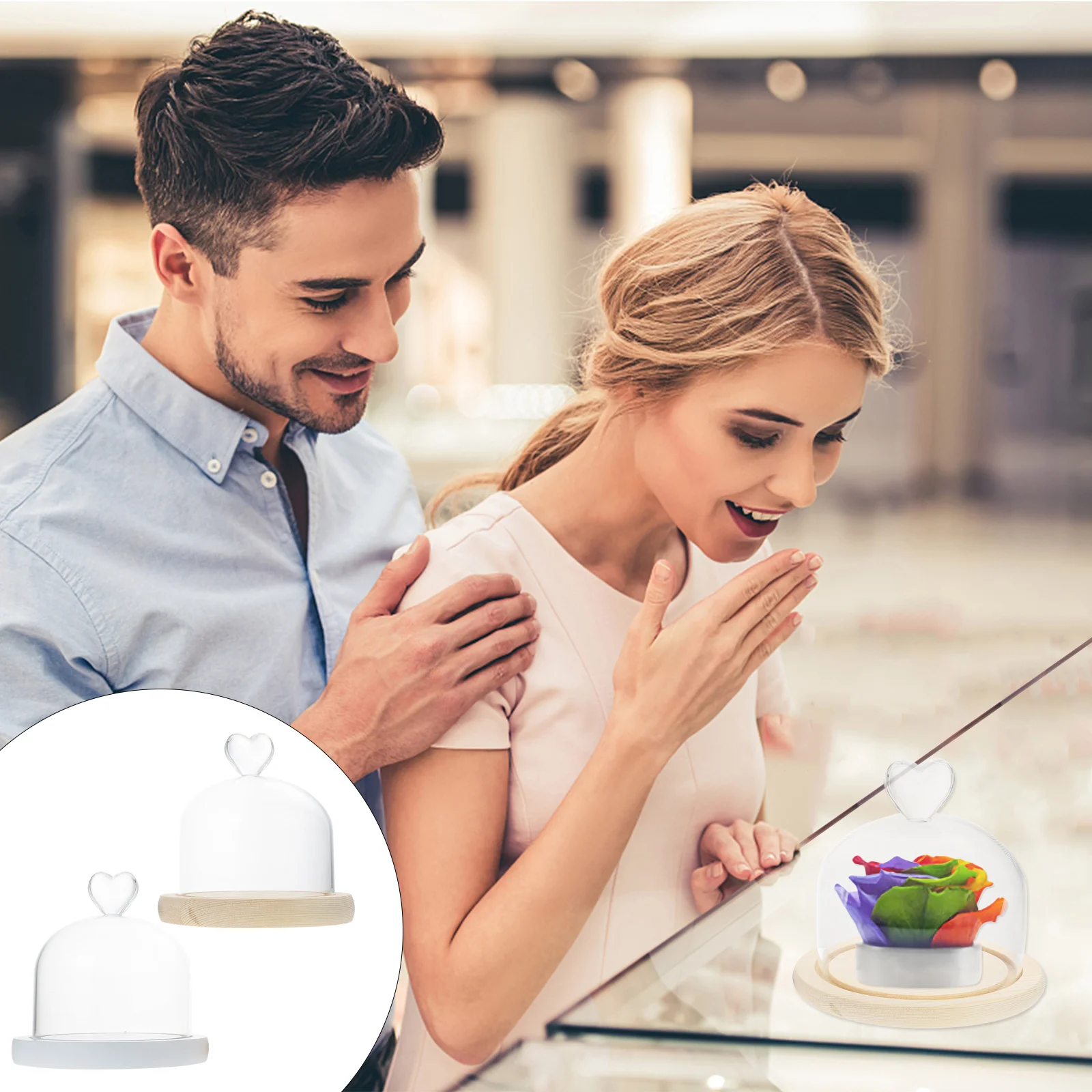 Стеклянная крышка с бессмертным цветком - Фотография_4