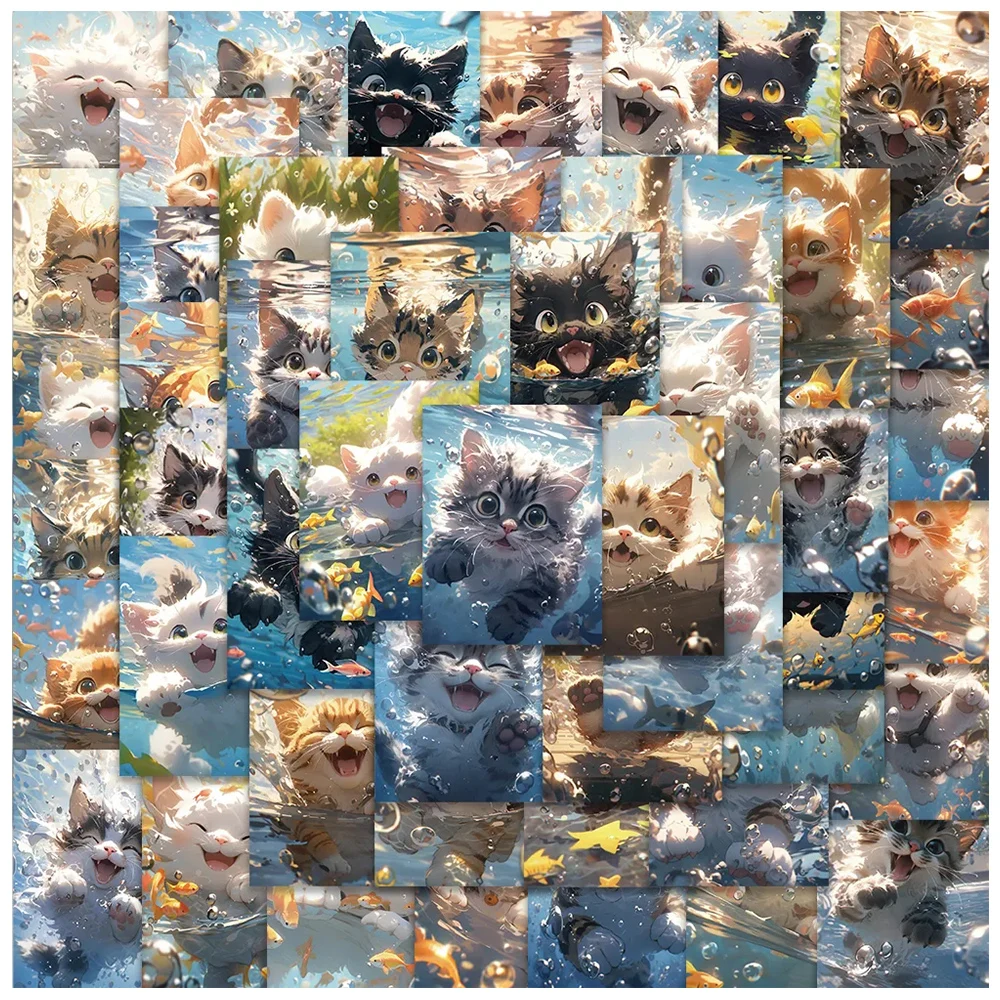 Кавайные аниме наклейки с изображением кота и животных - Фотография_2