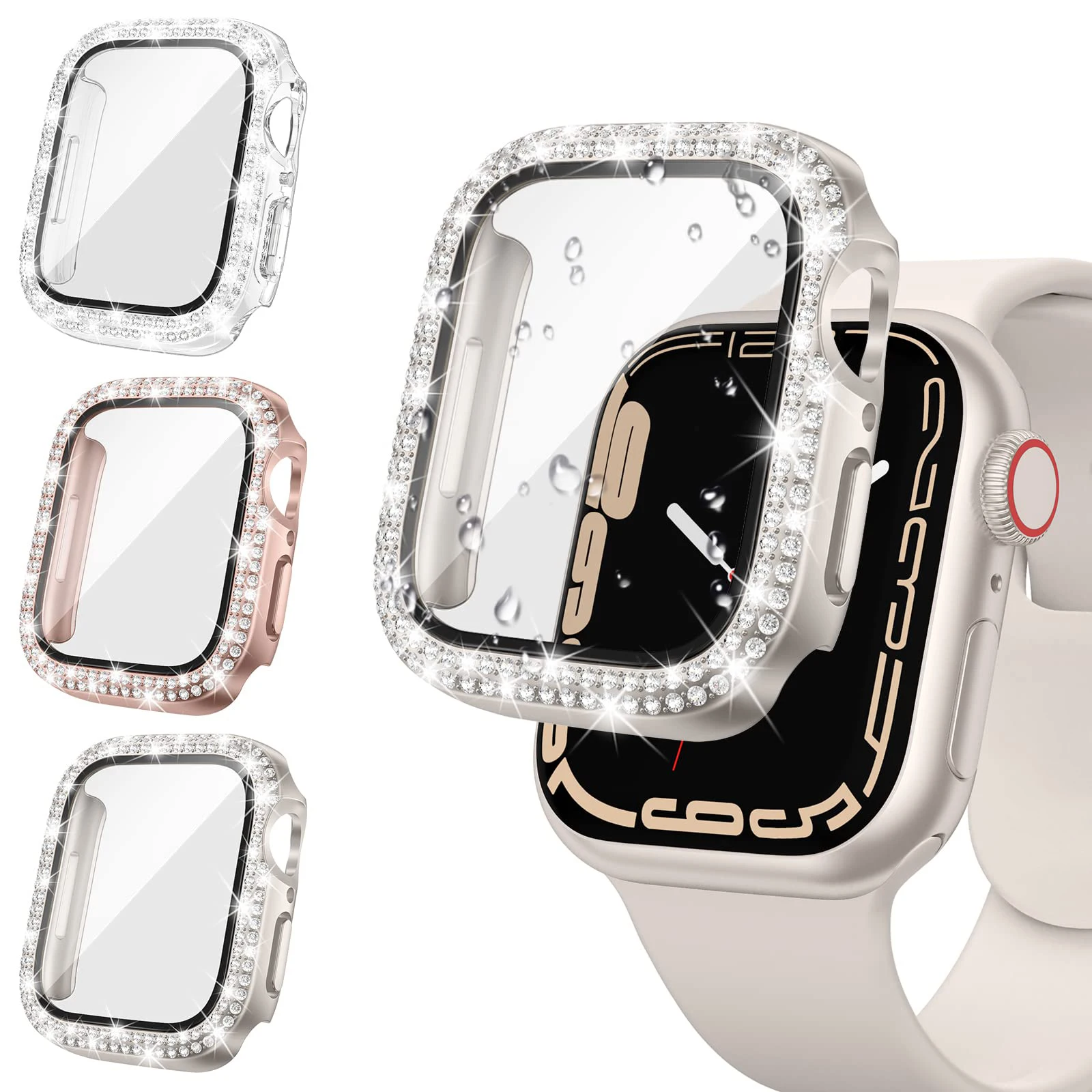 Стекло + алмазный чехол для apple watch