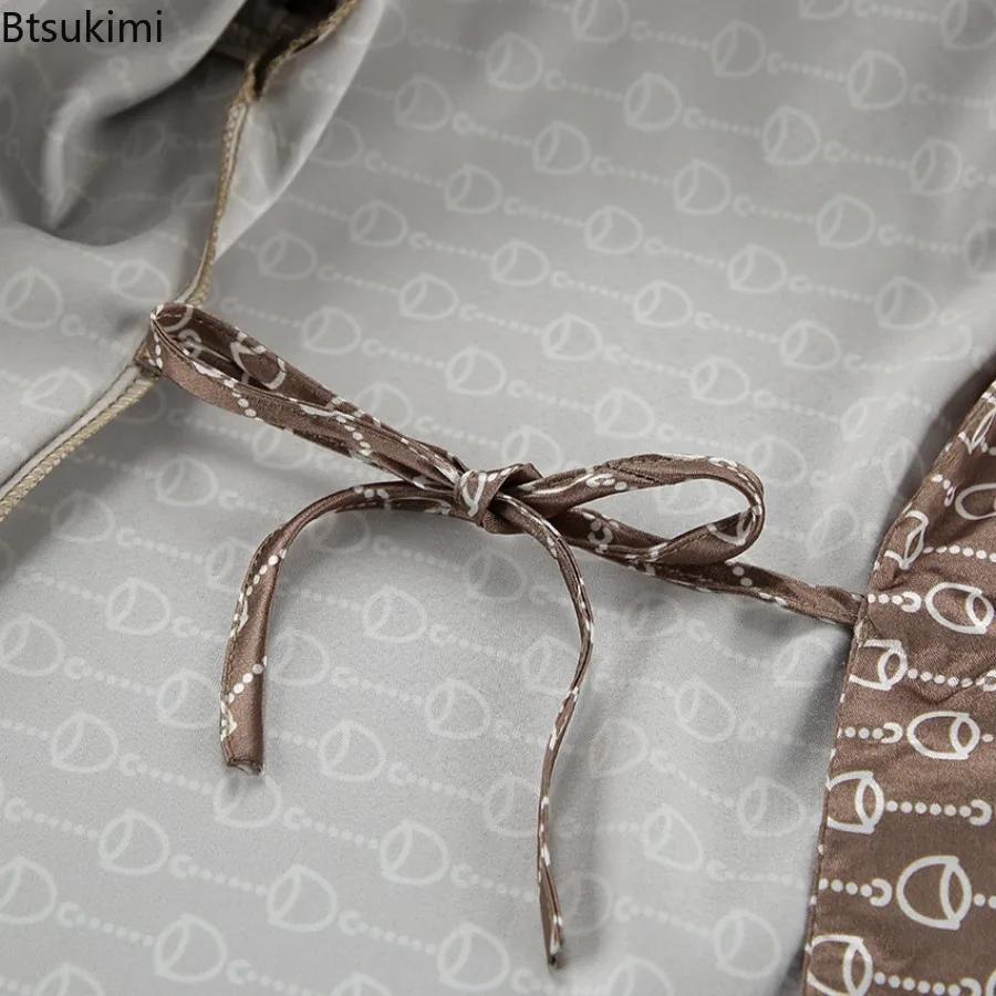 Новый женский осенний повседневный пижамный комплект с принтом - Фотография_6