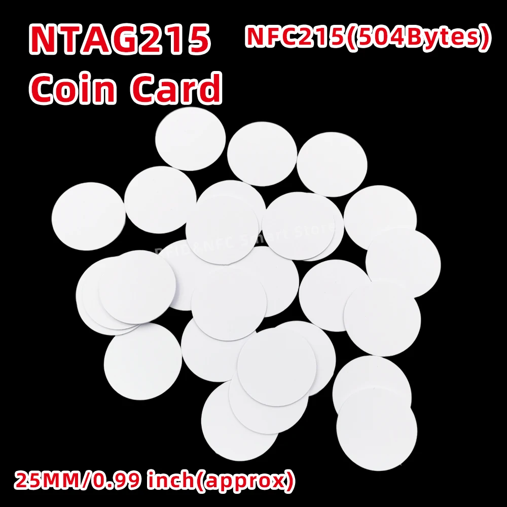 100 pcs nfc 215 монеты nt / ag215 метки 13