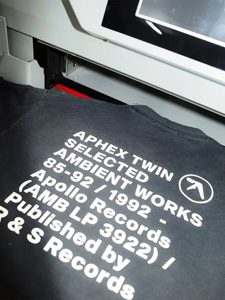 Мужская футболка aphex twin washed с черным принтом - Фотография_6