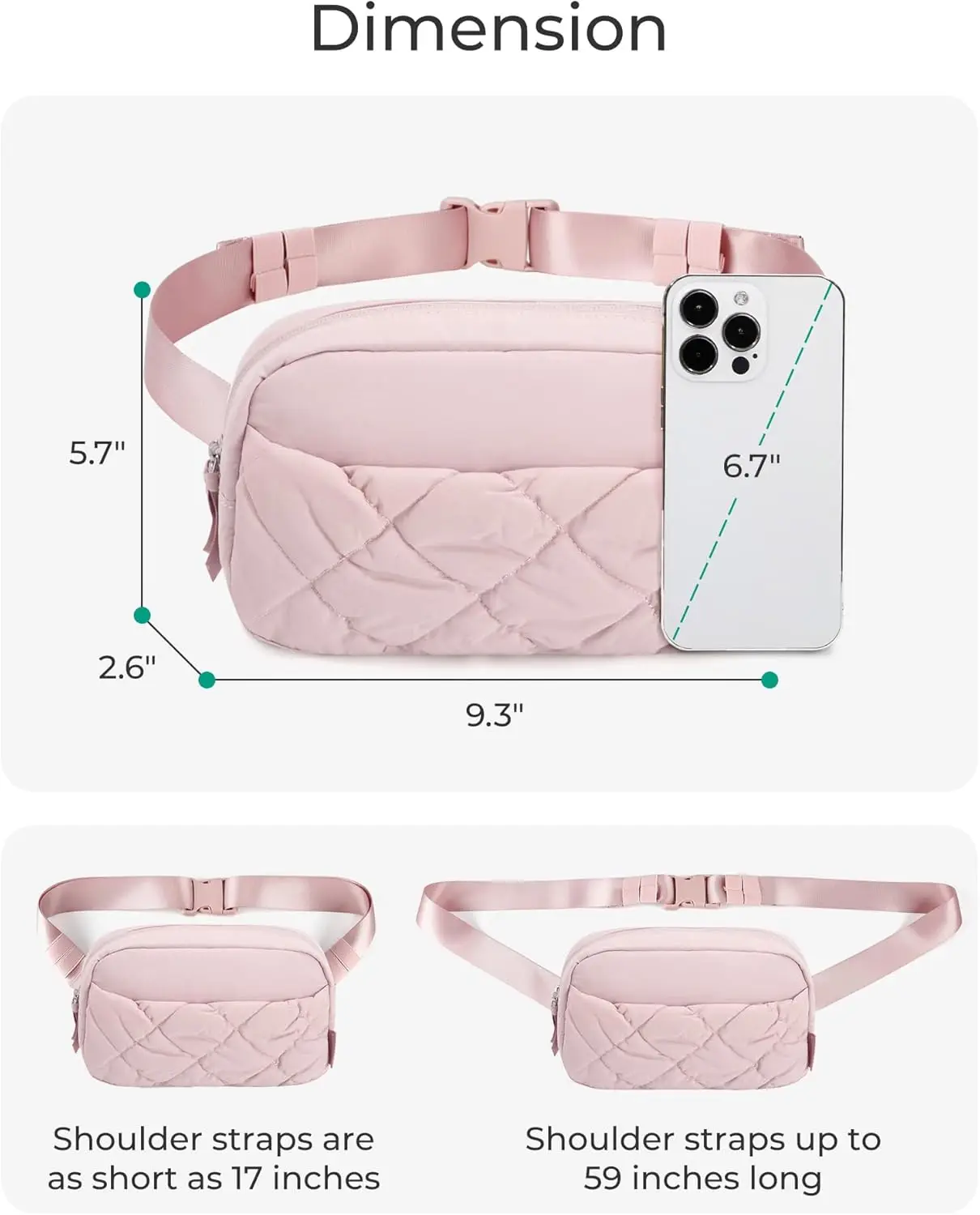 Bagsmart puffy поясные сумки для женщин - Фотография_2