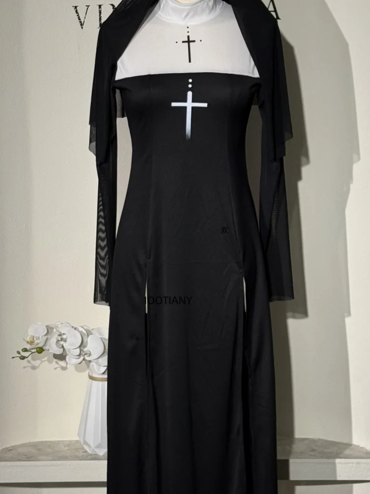 Милый женский костюм монахини в стиле аниме на хэллоуин - Фотография_6