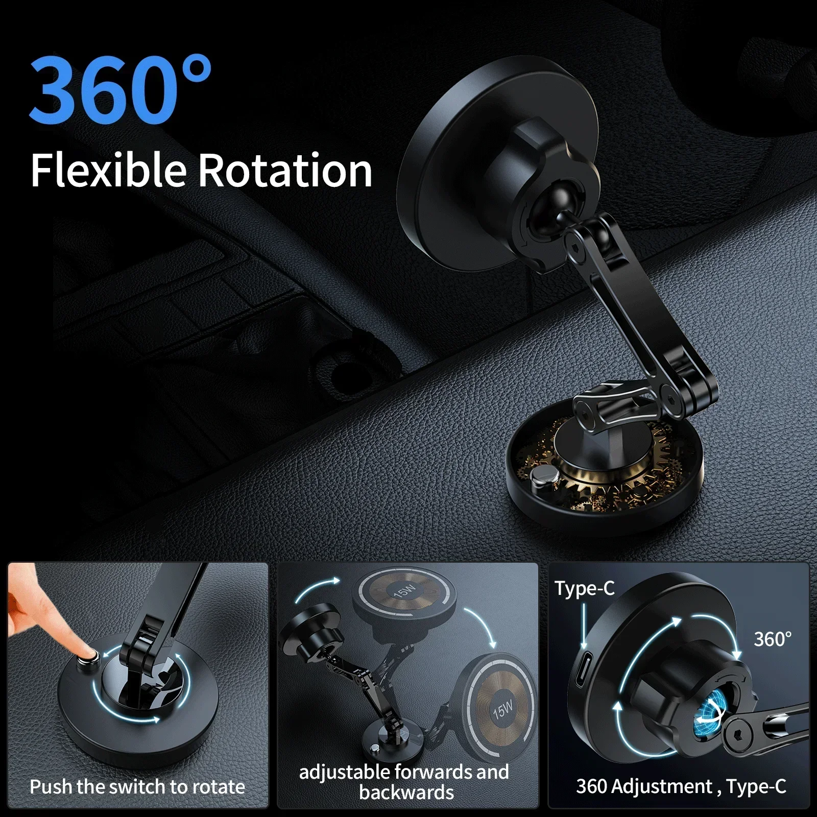 Магнитный автомобильный держатель для телефона - Фотография_4