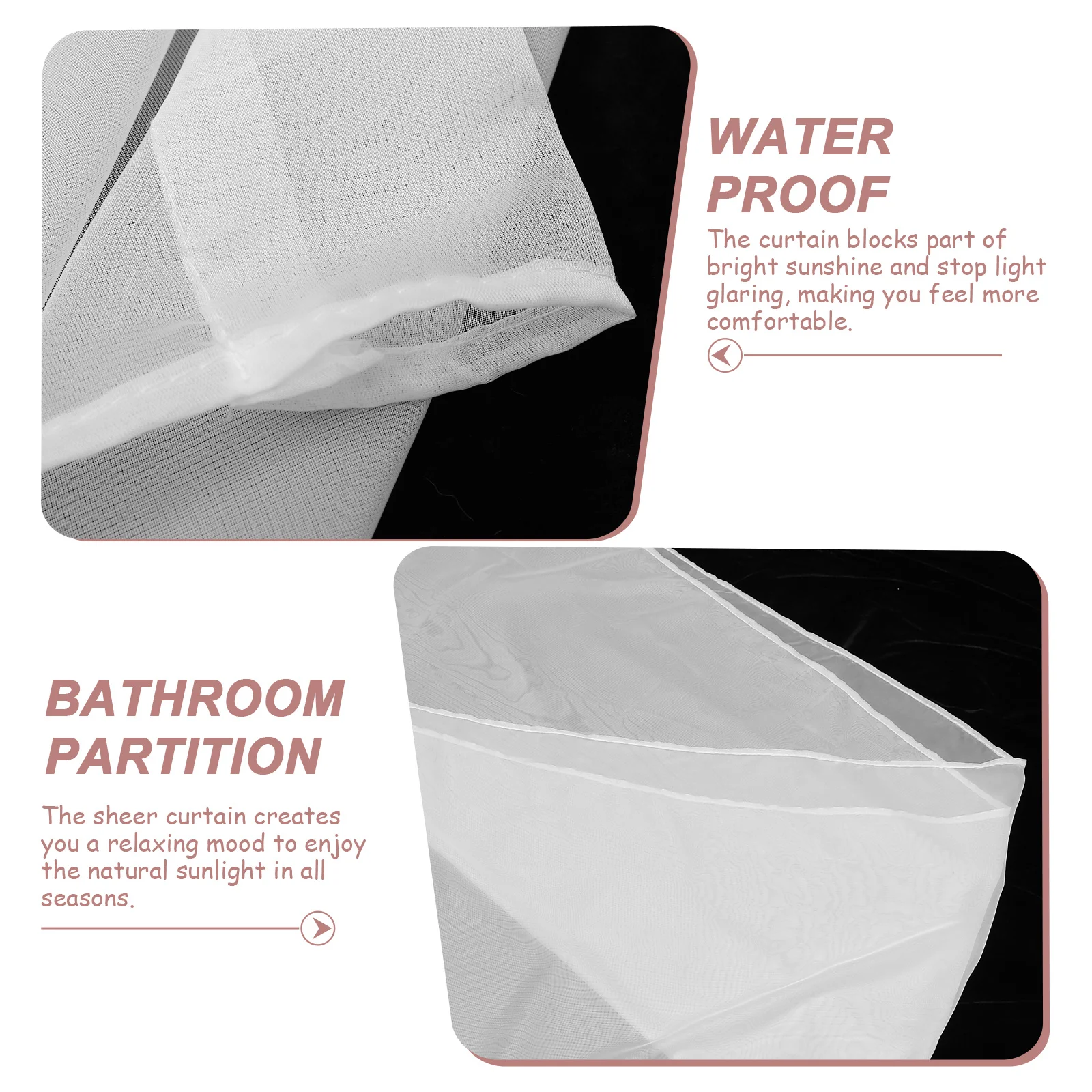 Белые полупрозрачные оконные шторы