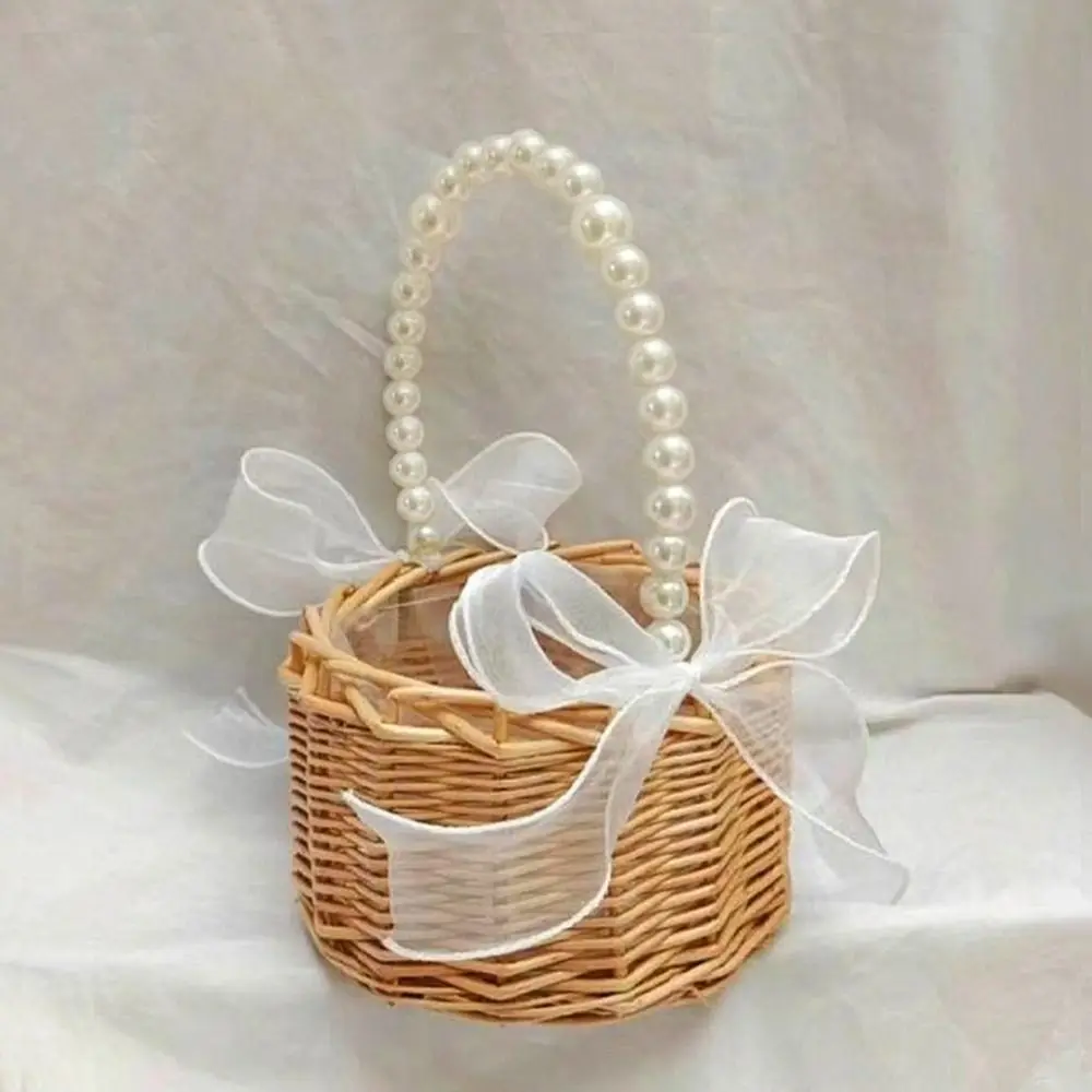 Плетеная свадебная корзина из ивы из ротанга
