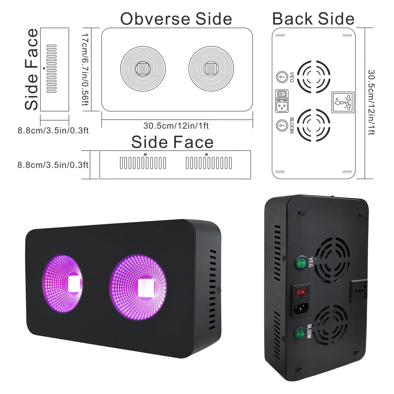 Cob led grow light инфракрасная - Фотография_4