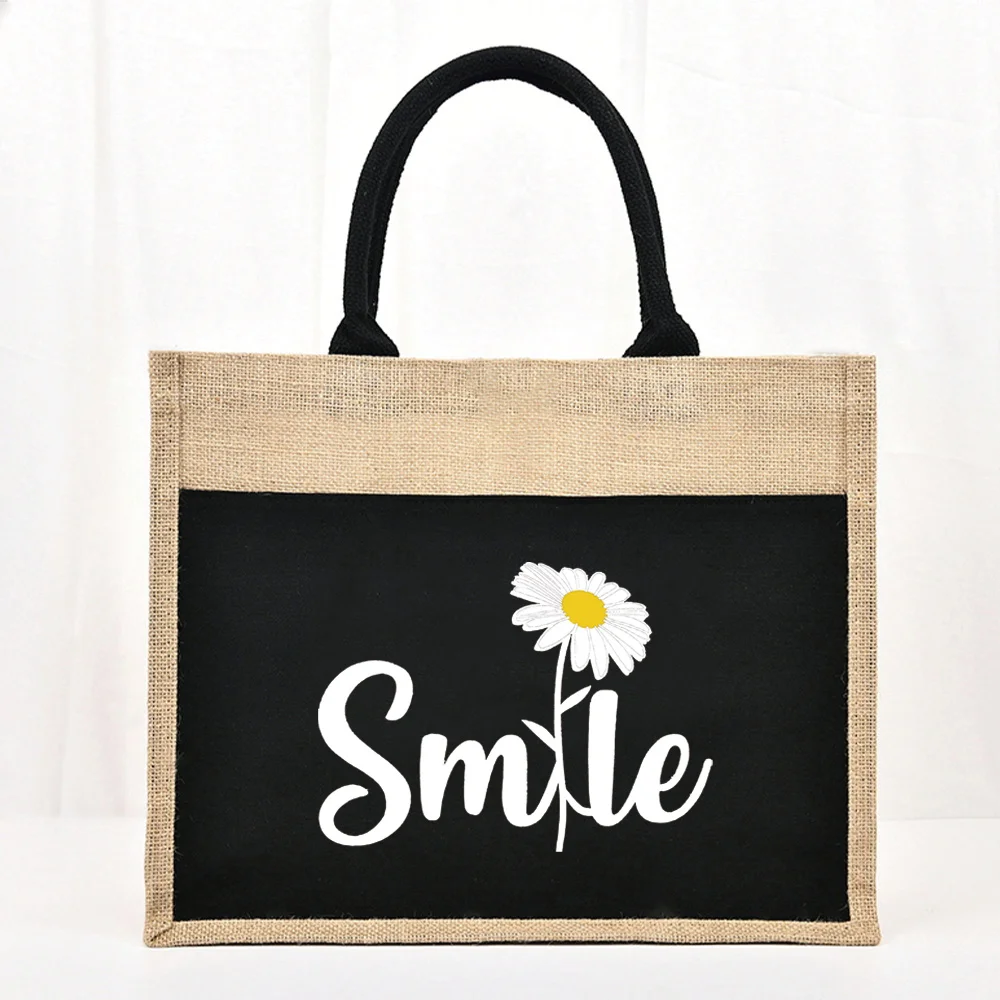 Большая сумка, многоразовая джутовая сумка для покупок - Фотография_5