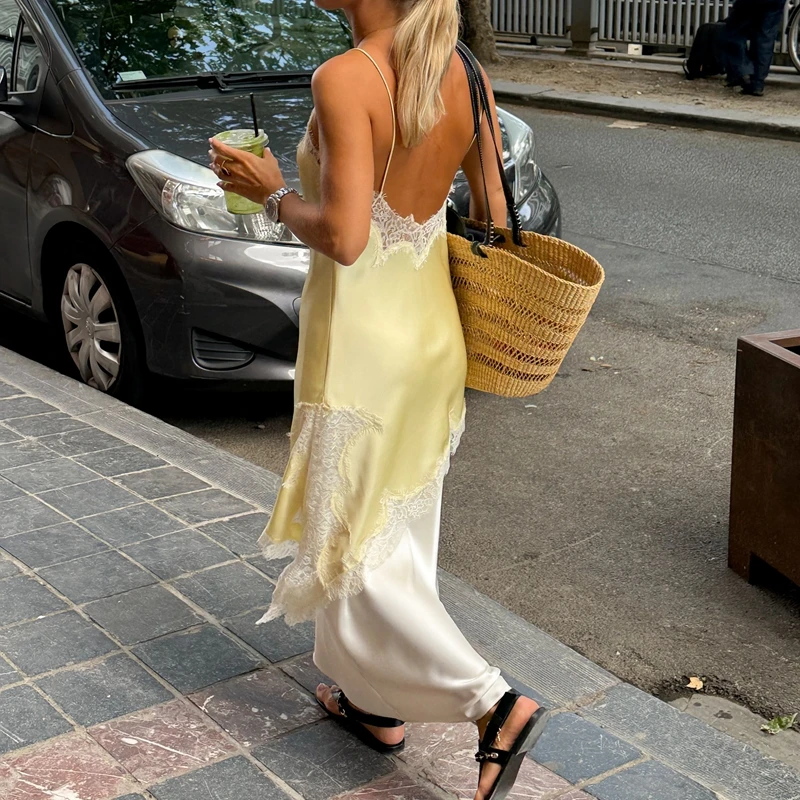 Combhasaki женский атласный жилет с кружевной отделкой и цветочным принтом - Фотография_5