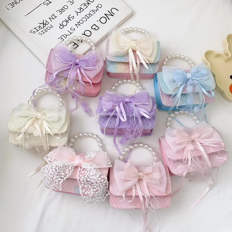 Квадратные сумки на плечо с милым бантом для маленьких девочек - Фотография_4