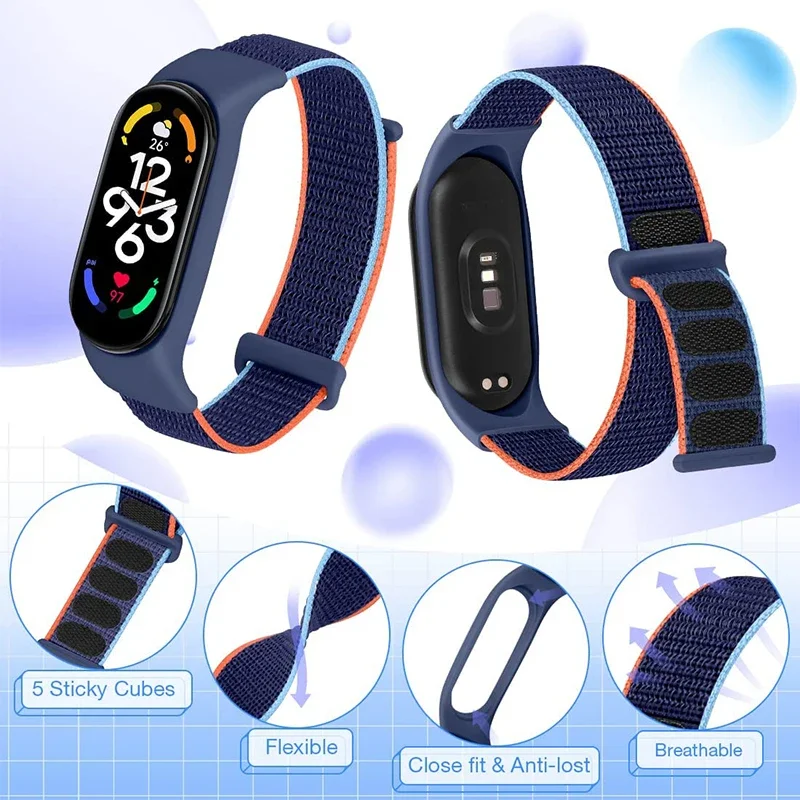 Нейлоновый ремешок с петлей для xiaomi mi band 7 - Фотография_3