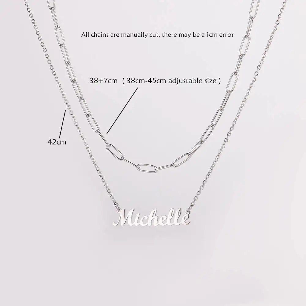 Изготовленное на заказ двухслойное ожерелье с именем для женщин и девушек - Фотография_6