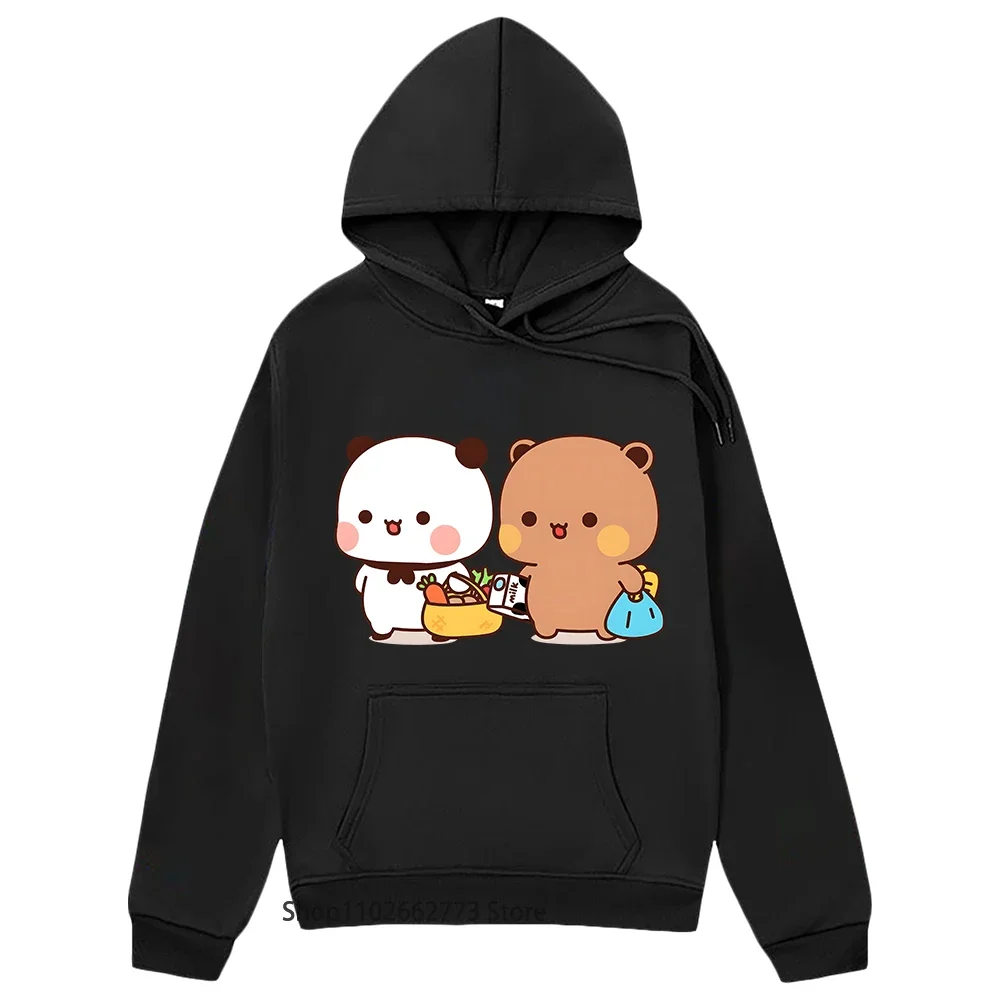 Милая толстовка с капюшоном bubu and dudu go to grocery together для пары - Фотография_4