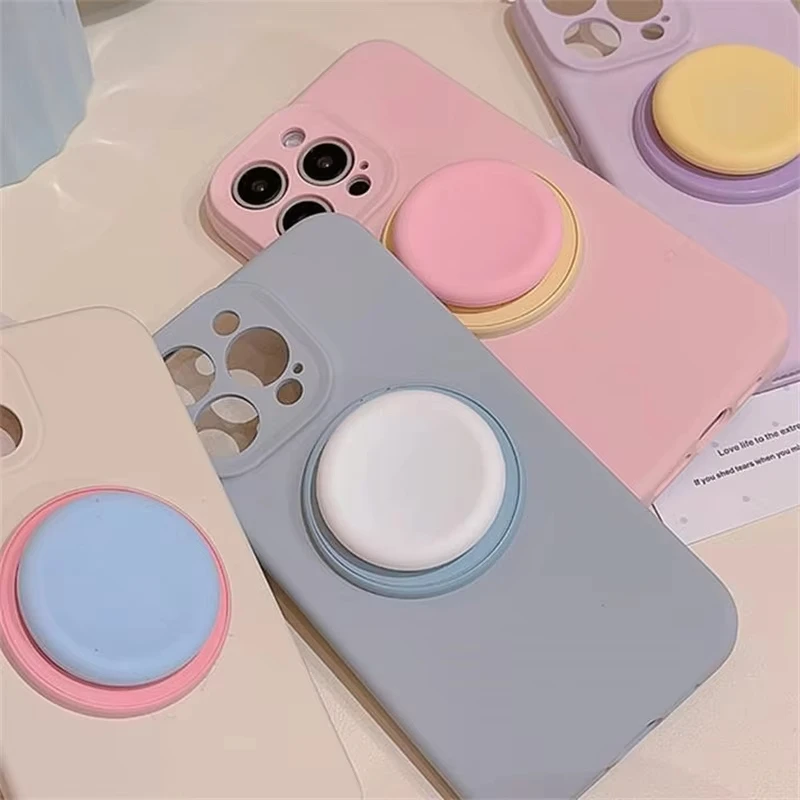 Симпатичный силиконовый круглый магнитный держатель macaron - Фотография_5