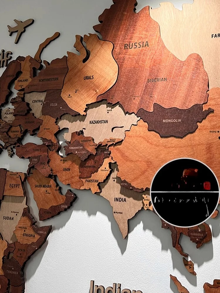 Карта мира из цельного дерева - Фотография_4