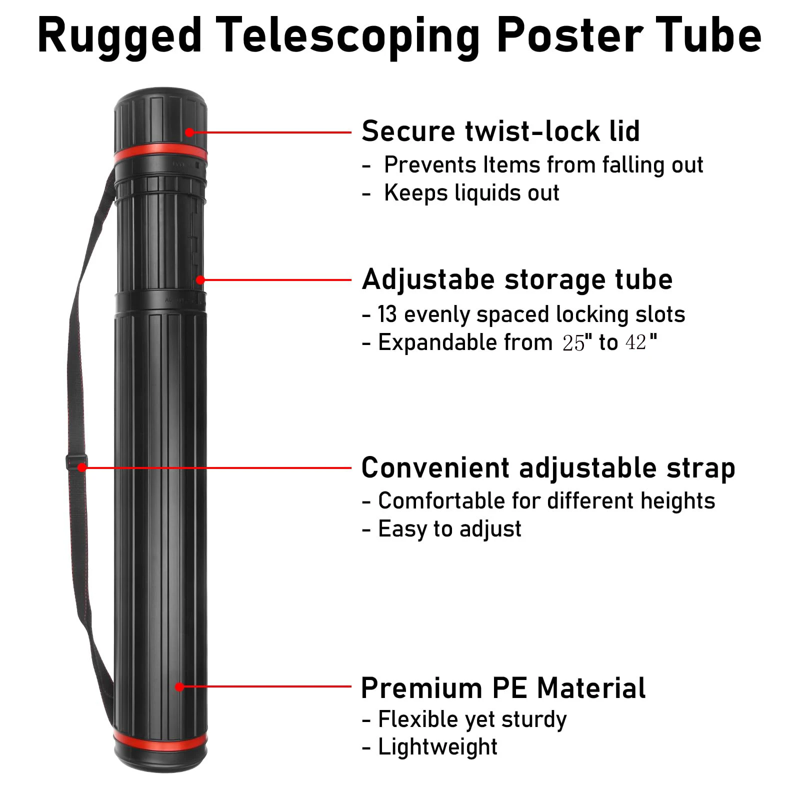 Водонепроницаемая телескопическая трубка для плакатов - Фотография_5