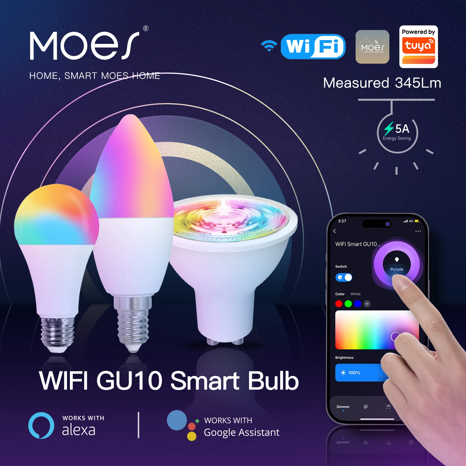 Moes wi-fi светодиодная лампа gu10