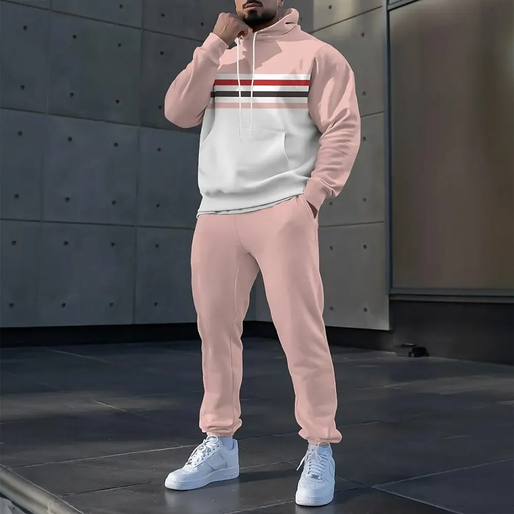 Мужские толстовки с простым полосатым принтом - Фотография_5