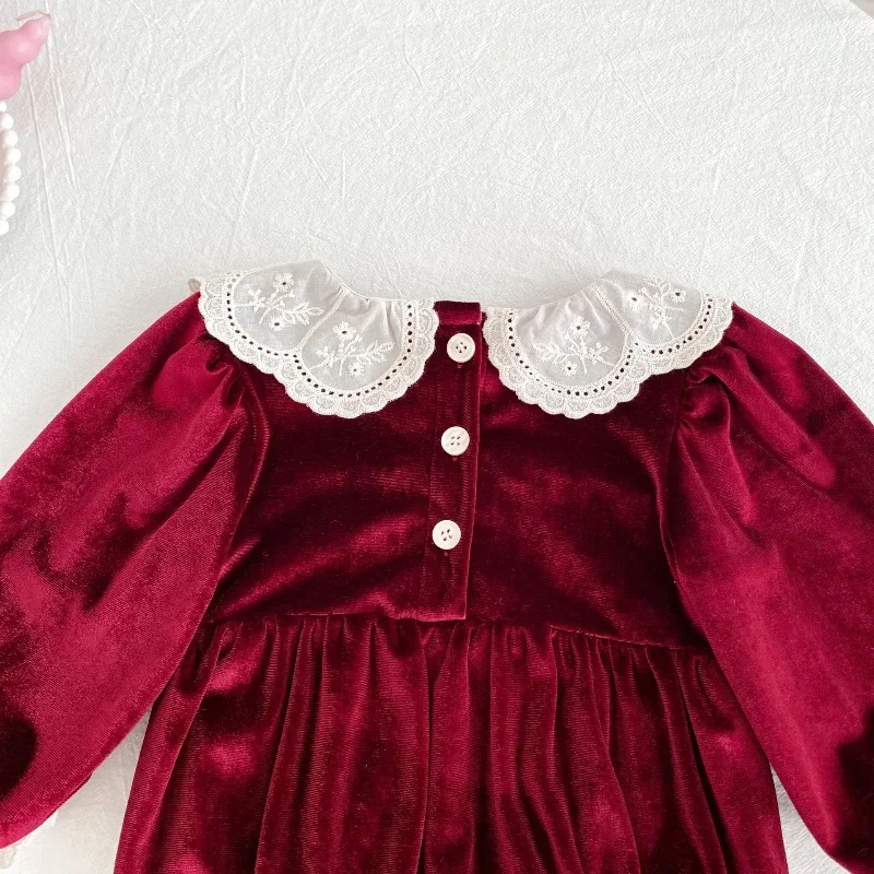 Рождественское детское бархатное платье - Фотография_5
