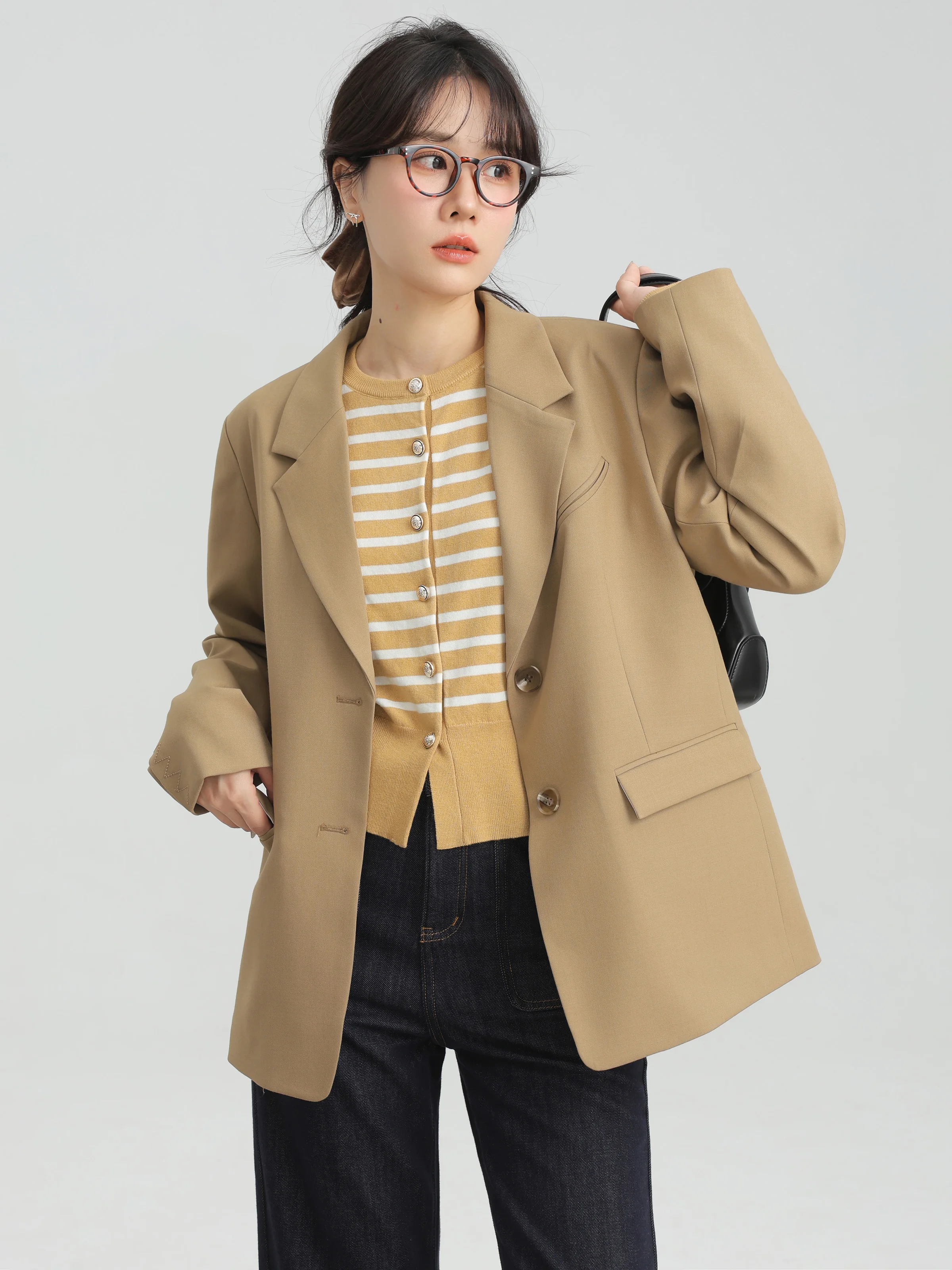 Элегантный винтажный свободный пиджак для женщин - Фотография_4