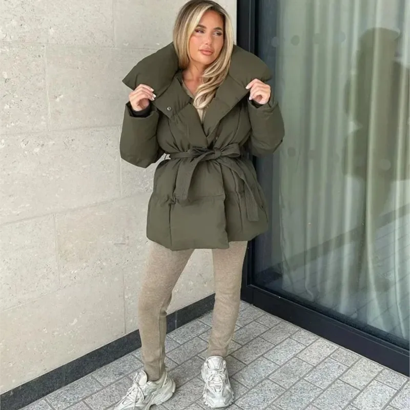 Осень-зима, теплая хлопковая куртка для женщин - Фотография_6