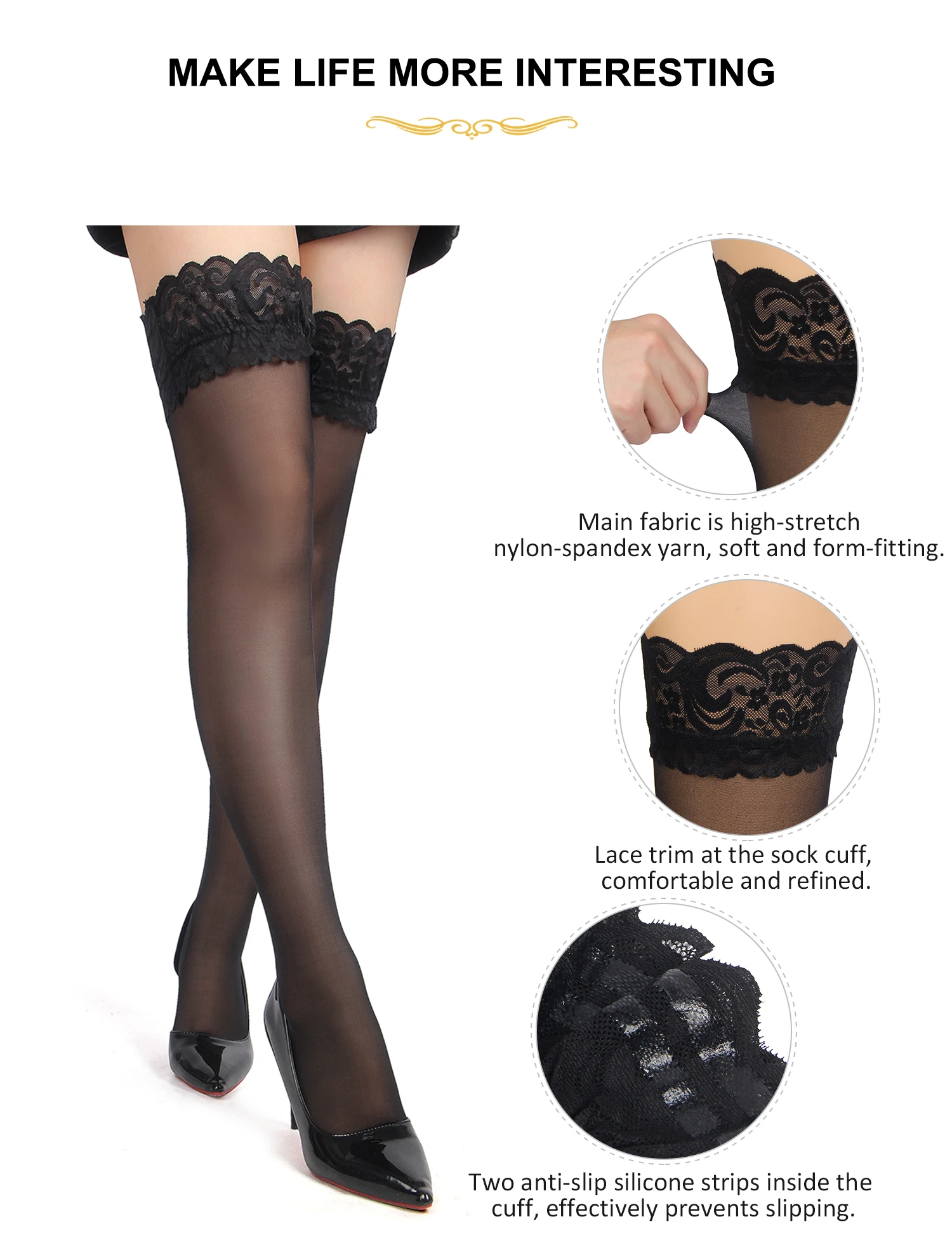 Ohyeahlady черные сексуальные чулки - Фотография_5