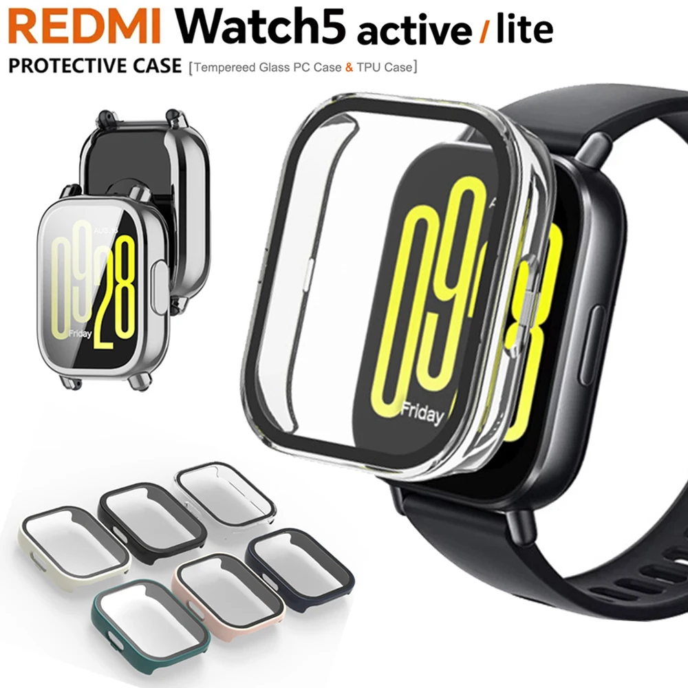 Чехол из закаленного стекла + пк для xiaomi redmi watch 5