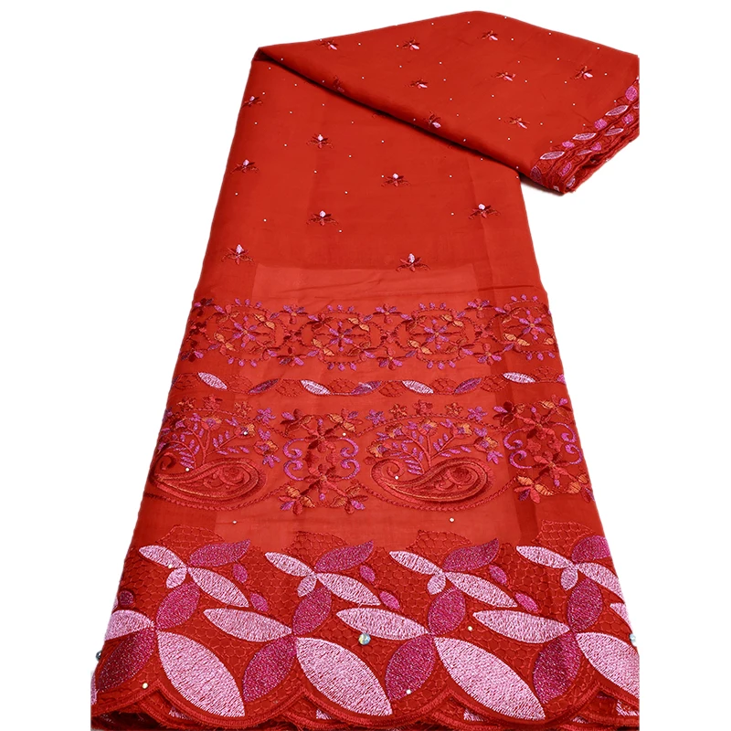 Роскошная африканская хлопковая кружевная ткань с сухими камнями 2024 - Фотография_3