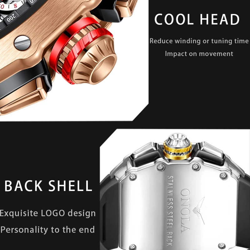 Роскошные брендовые часы tonneau для мужчин - Фотография_2