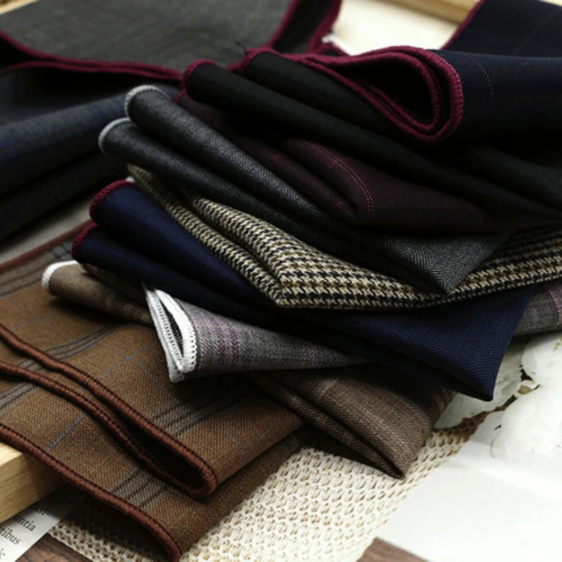 23 см роскошный серый шерстяной нагрудный платок для мужчин