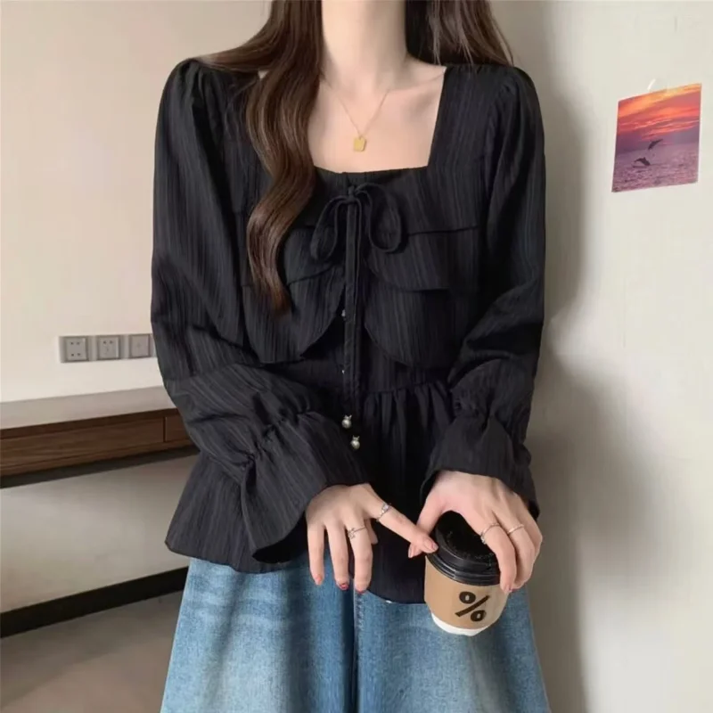 Весенне-осенние рубашки с квадратным воротником - Фотография_4