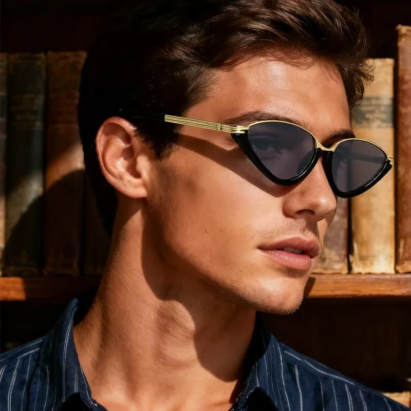 Ретро солнцезащитные очки «кошачий глаз» в маленькой оправе для женщин - Фотография_2