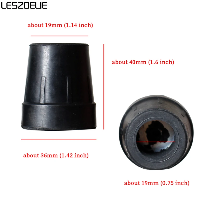 Диаметр 2,2 см, черные резиновые насадки для трости - Фотография_5