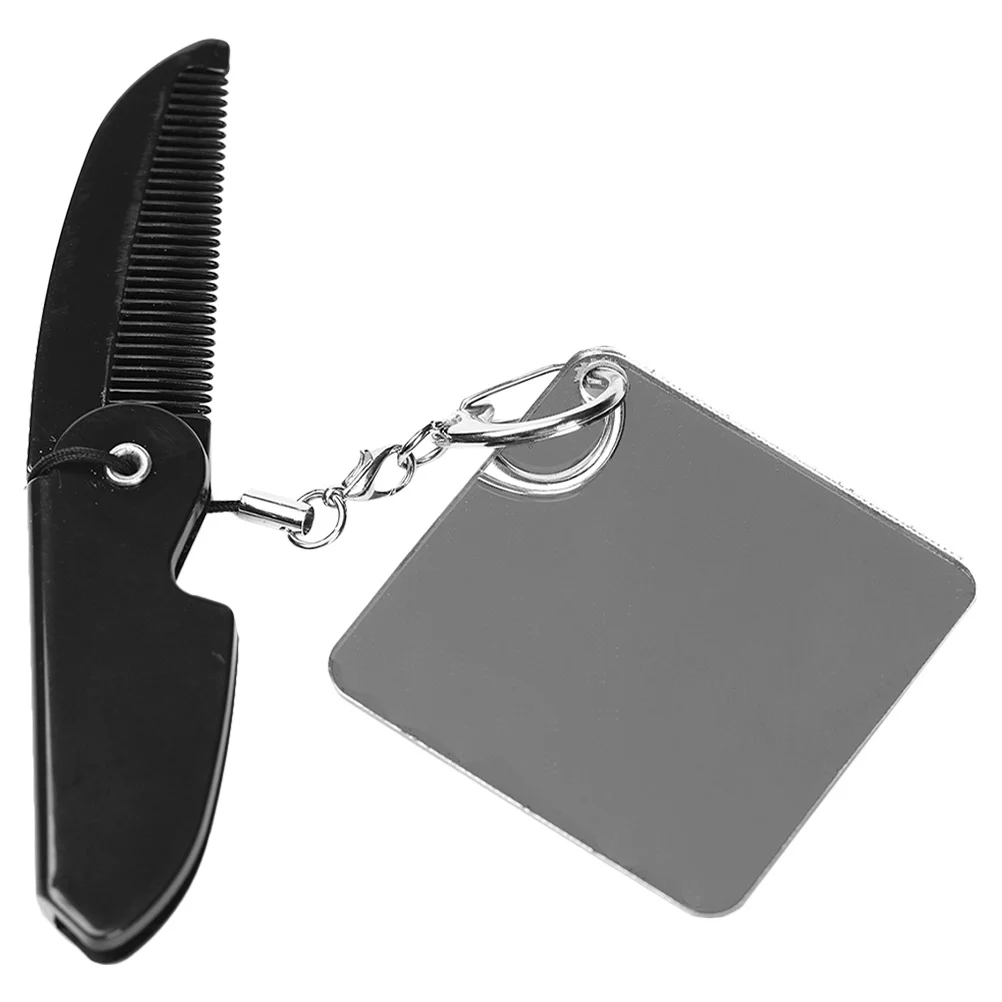 Дорожная складная расческа-брелок с квадратным зеркалом - Фотография_3