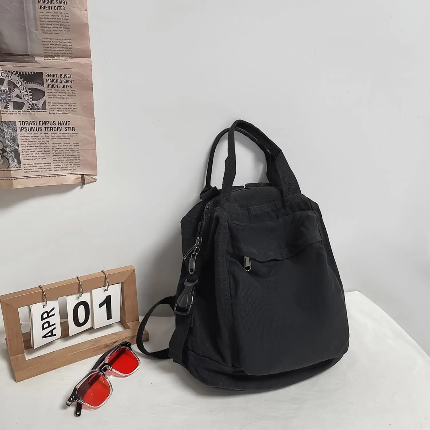 Мини-холщовый рюкзак для женщин и девочек - Фотография_2